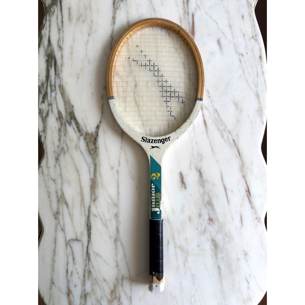 Vintage Slazenger Junior Club Wood Tennis Racket Dorm Nursery Preppy Decor